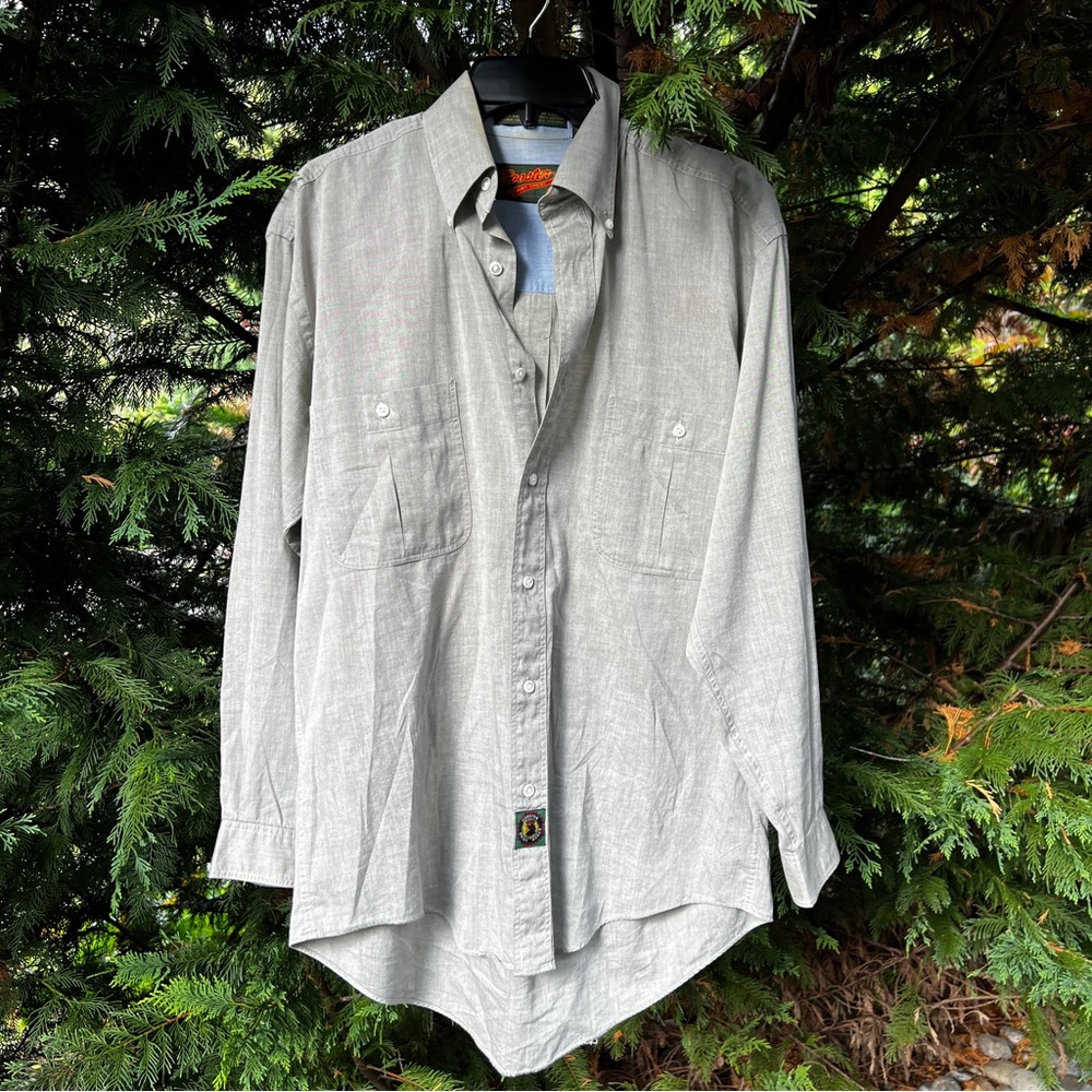Rooster Shirt Works Vintage 100% Combed Cotton Button Down Shirt Size 15 32-33